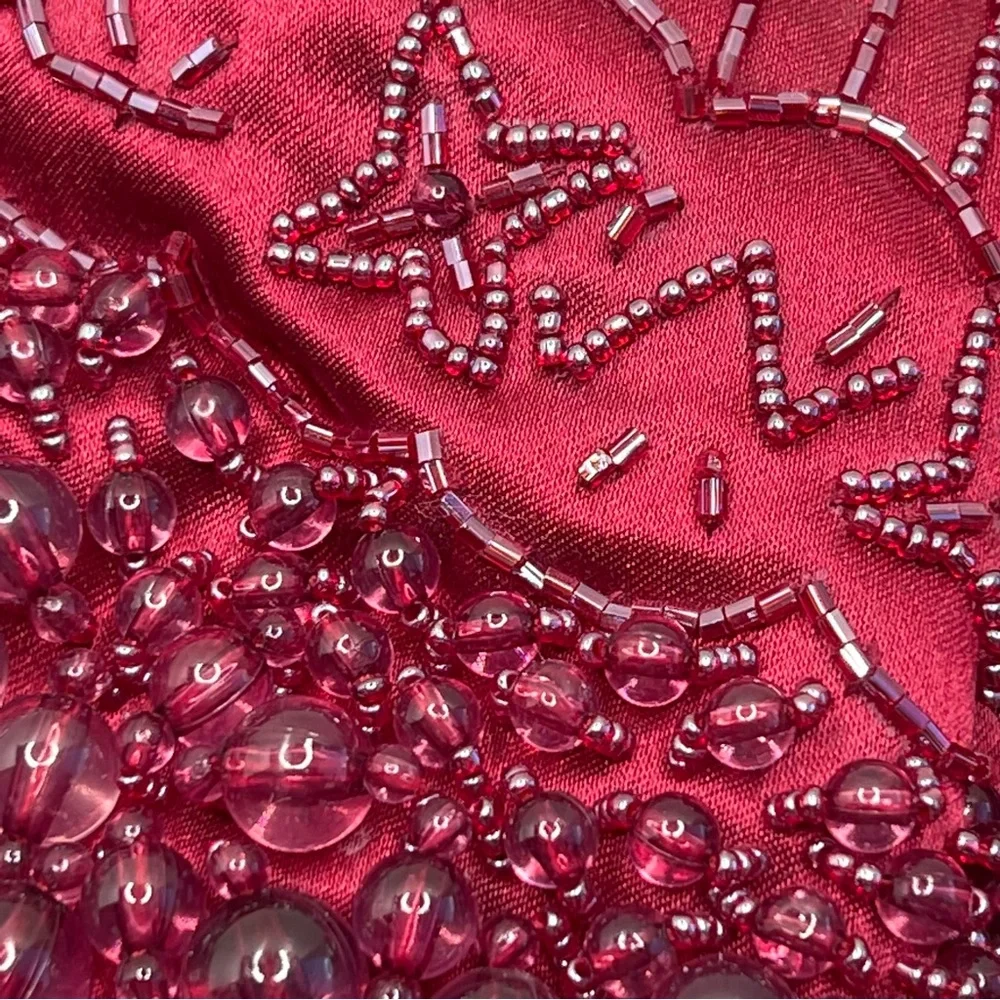 Beaded Burgundy Purse Cross Body or Formal Party Bag